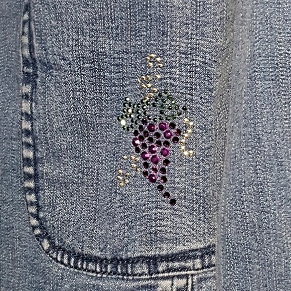 L VINTAGE PENDELTON Denim Rhinestone Jean Jacket - Picture 11 of 14